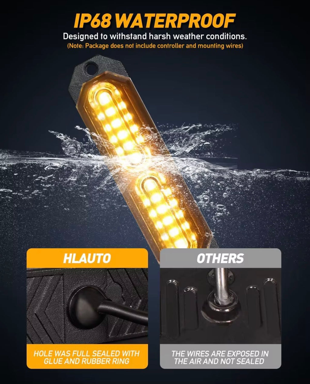 8 Piezas de Luces Estroboscópicas de Emergencia de 12 LED