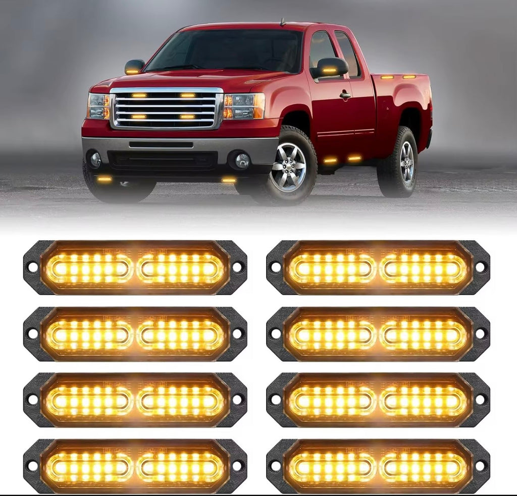 8 Piezas de Luces Estroboscópicas de Emergencia de 12 LED