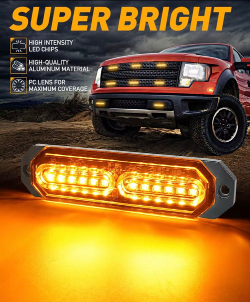 8 Piezas de Luces Estroboscópicas de Emergencia de 12 LED